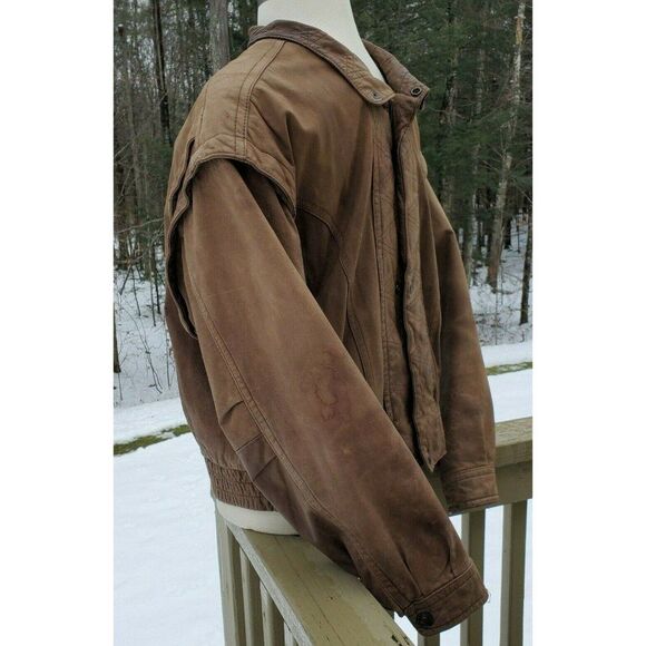 Vintage Wilson Adventure Bound Brown Leather Jacket Coat Bomber Aviator Large L - Picture 3 of 12